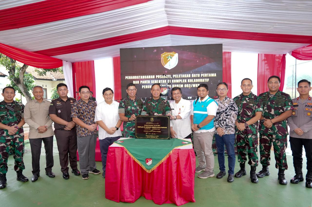 Bangun Komplek Kolaboratif, Danrem 052/Wkr Mayjen TNI Krido Pramono : Sebagai Wujud Dukungan Program Pemerintah dan TNI AD Menuju Indonesia Emas 2045